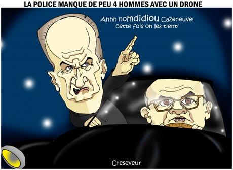 La police rate 4 hommes avec un drone porte de Montreuil