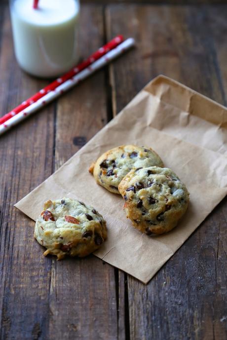 The cookies au chocolat et aux amandes moelleux  , The cookies with chocolate and almond