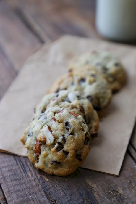 The cookies au chocolat et aux amandes moelleux  , The cookies with chocolate and almond