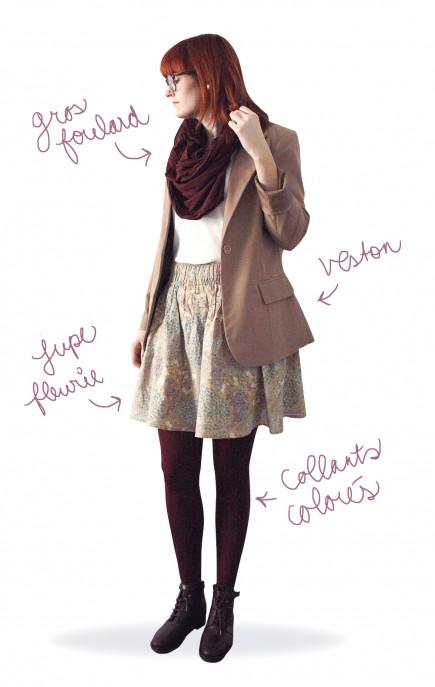 3 façons de porter ta jupe fleurie en hiver