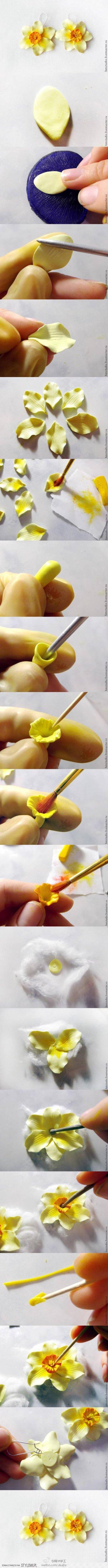 Boucles d’oreilles fleurs en pâte fimo diy fleurs fimo