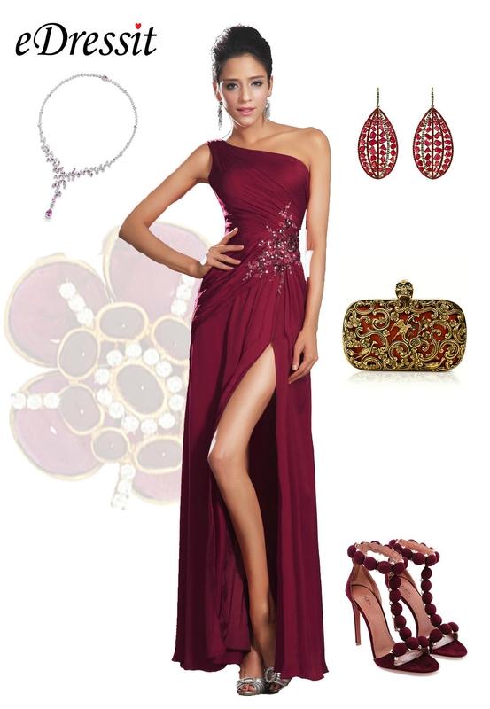Tenue pour une soirée de Saint Valentin en limo Robe de soirée longue asymétrique fendue pour la Saint-Valentin