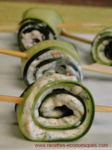 concombre roulé fromage cucumber roll