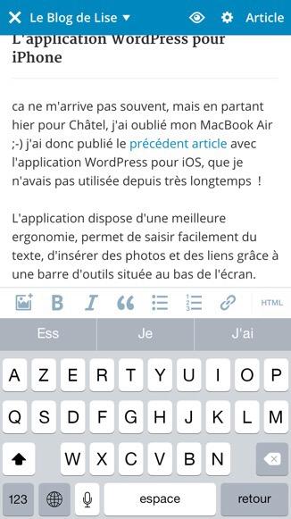 L’application WordPress pour iPhone