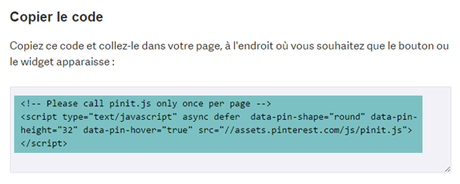 Ajouter un bouton Pinterest Pin it sur les images du blog Blogger