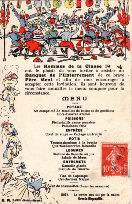 1911- Enterrement du Père Cent, un banquet loufoque