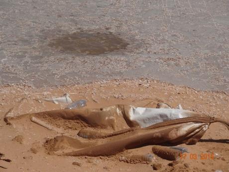Des traces de pollution remontant à 2013. Ici, les deux puits de gaz du site de Hassi Moumen forés par Sonatrach. Photo DR