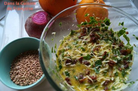 Galettes de Kasha (Sarrasin) sur sa Salade colorée DSC09034