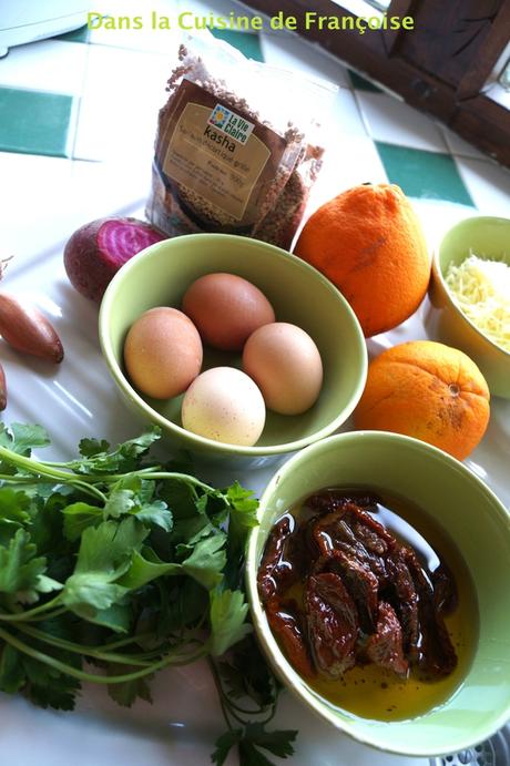 Galettes de Kasha (Sarrasin) sur sa Salade colorée DSC09033