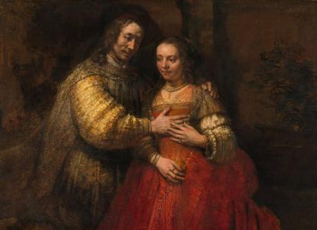 Rembrandt, Portrait d’un couple en Isaac et Rebecca, connu sous le titre La Fiancée juive (détail), vers 1662 © Rijksmuseum Amsterdam, inv. no. SK-C-216