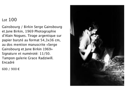 Auction of Serge Gainsbourg's master pieces at Drouot Paris