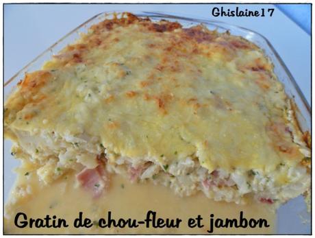 Gratin de chou-fleur et jambon