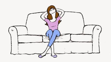 Illustration femme sur canapé