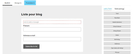 Newsletters : créer un formulaire d'inscription avec Mailchimp, et l'ajouter à son blog sous Blogger
