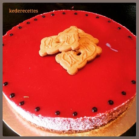 Entremet framboises sur biscuit spéculoos