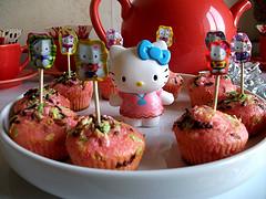Mini cupcakes rose Hello Kitty