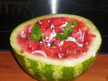 Salade de pastèque à la feta Salade de pastèque à la feta