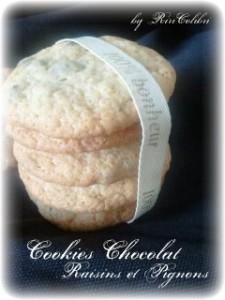 Cookies Chocolat, Raisins et Pignons pour la Ronde InterBlogs