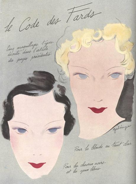 Le code des fards, ou l'art du maquillage - Eté 1934 Le code des fards, ou l'art du maquillage - Eté 1934