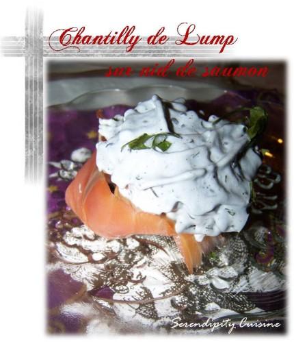 Chantilly de Lump sur nid de saumon Chantilly de Lump sur nid de saumon