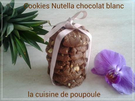 Cookies au Nutella et chocolat blanc (4 ingrédients) au thermomix ou kitchenaid