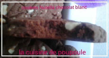 Cookies au Nutella et chocolat blanc (4 ingrédients) au thermomix ou kitchenaid