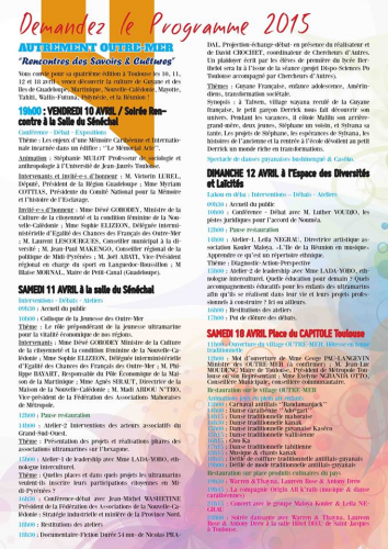 Programmation festival Autrement Outre mer 2015