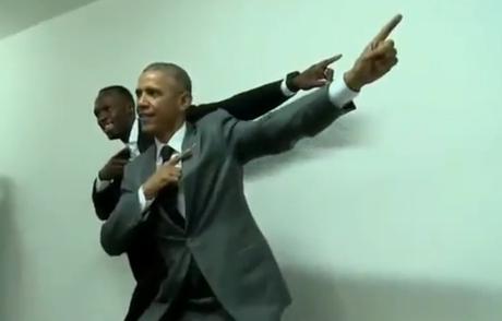 Obama prend la pose de l’éclair avec Usain Bolt