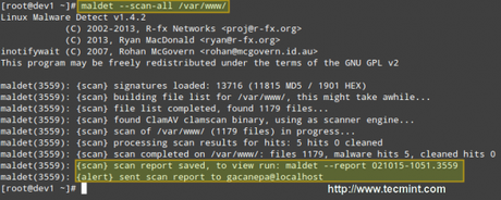 Scan Linux Malware Detect in Linux
