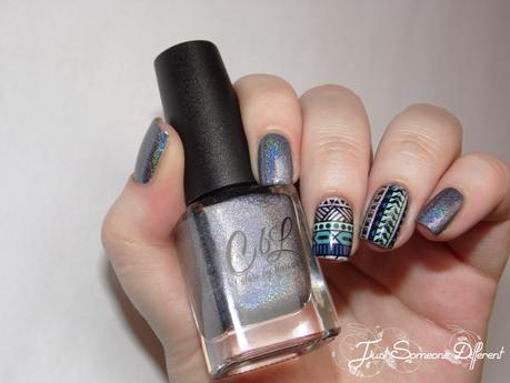 Reverse stamping week #1 - Aztec nails Reverse stamping week #1 - Aztec nails