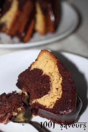 Bundt cake marbré chocolat orange