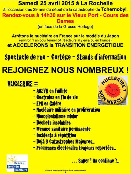 Non au Nucléaire, Oui à la transition LA ROCHELLE 25 avril 2015  Vieux Port