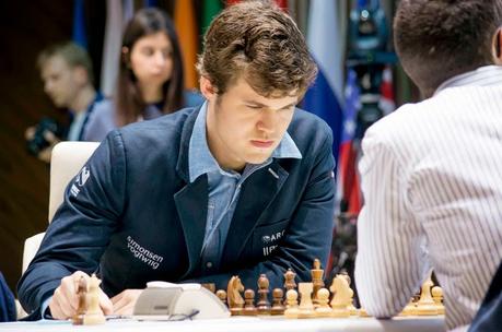 Magnus Carlsen au 2e Mémorial d'échecs Vugar Gashimov - Photo © Shamkir Chess Tournament 2015 