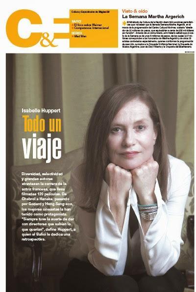 Le BAFICI rend hommage à Isabelle Huppert : interview dans Página/12 [à l'affiche]