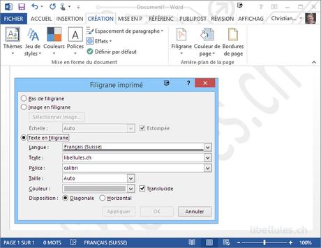 filigrane dans Word