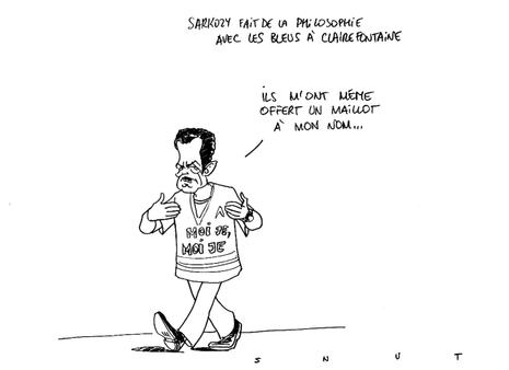 Sarkozy au chevet d'une équipe de France en préparation Sarkozy au chevet d'une équipe de France en préparation