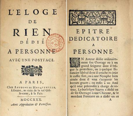 L'Éloge de rien, dédié à personne (1730) Louis Coquelet S... L'Éloge de rien, dédié à personne (1730) Louis Coquelet S...