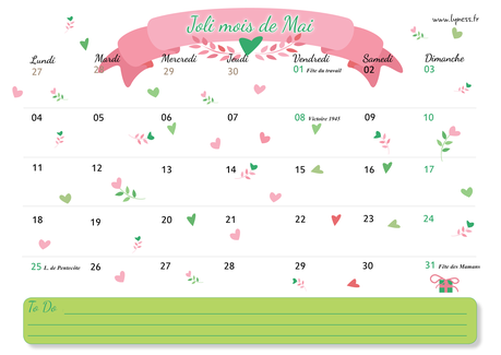 Joli mois de Mai (calendrier à télécharger)