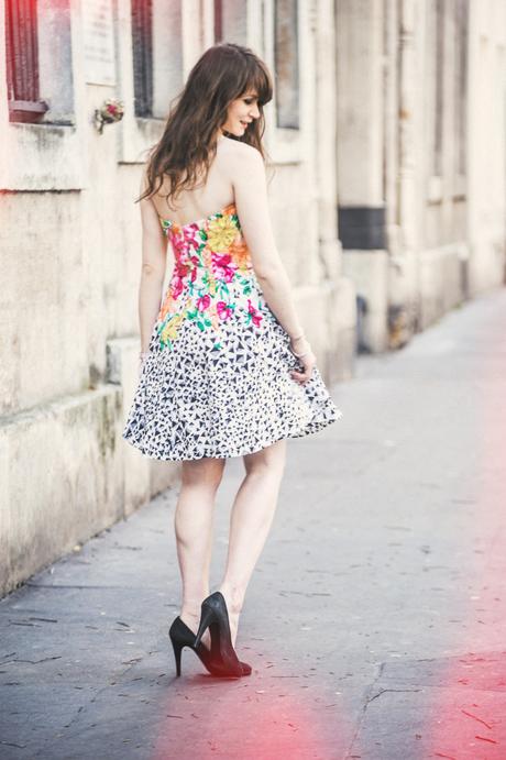 Geometric flowers femme bustier