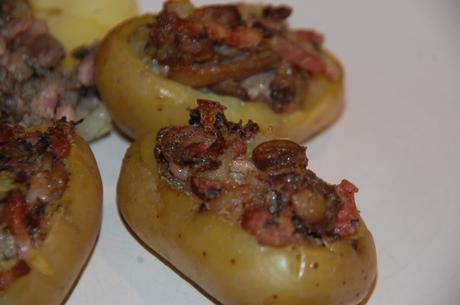 Pommes de terre champignons/lardons:boursin