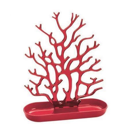 arbre a bijoux cora rouge framboise koziol
