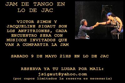 Jam session de Tango chez Jacqueline Sigaut demain [à l'affiche]