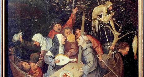 «La Nef des fous» de Jérôme Bosch, peinte en 1490-1500. Le trouble psychique n’est pas seulement envisagé comme un mal, mais aussi comme un vecteur de significations qui inspire les artistes et fascine leur public. (Josse/Leemage)