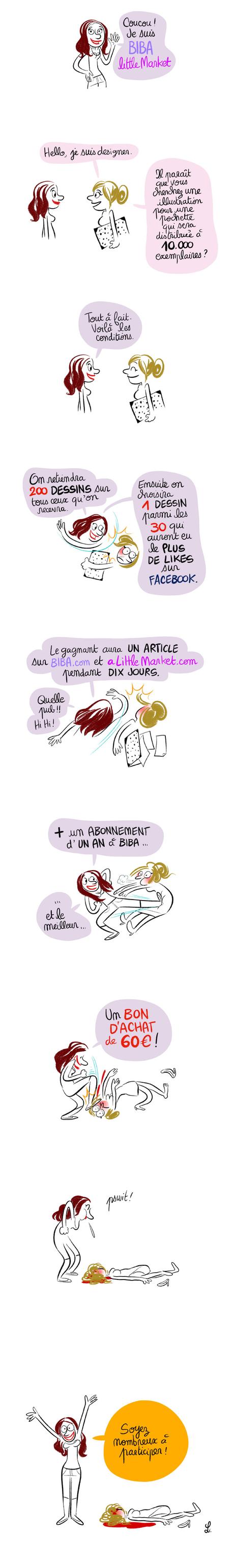 Le concours (gerbant) de BIBA et Little market. bloglaurel comics