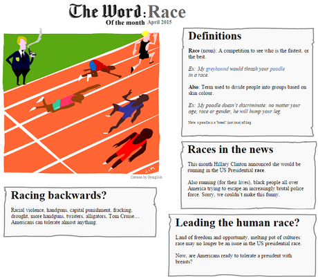 The Word of the Month (APRIL 2015) : RACE