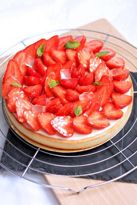 Tarte aux fraises basilic