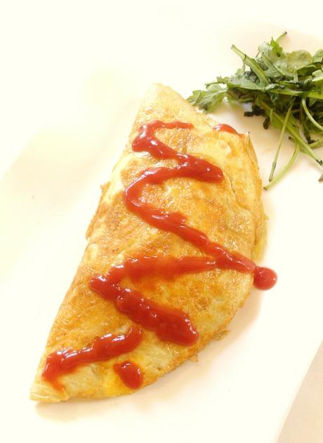 La recette de l'Omurice オムライス ome rice au poulet et au petit pois 2