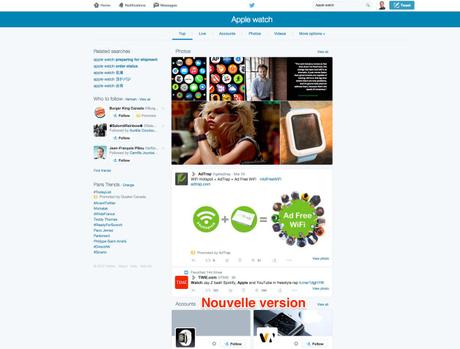 Twitter : nouvelle version du moteur de recherche