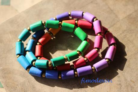 arc en ciel de couleurs en collier ... 1404c arc en ciel tubes elastique long fimodevivi S