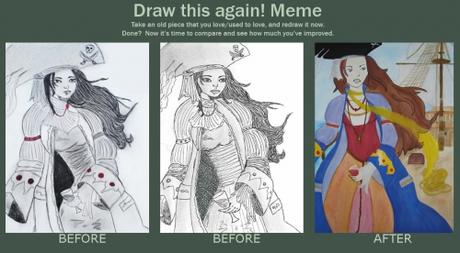 draw this again, draw, again, dessin, meme, pirate, ship, navire, flibustier, corsaire, femme, woman, female, privateer